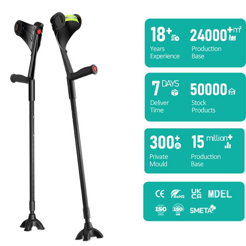 Aluminum Alloy Foldable Elbow Crutch For Young People