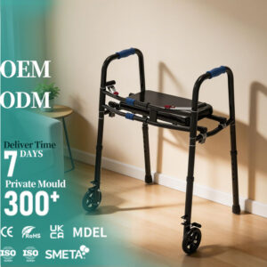 Adults And Seniors Lightweight Black 2 Wheel Rollator
