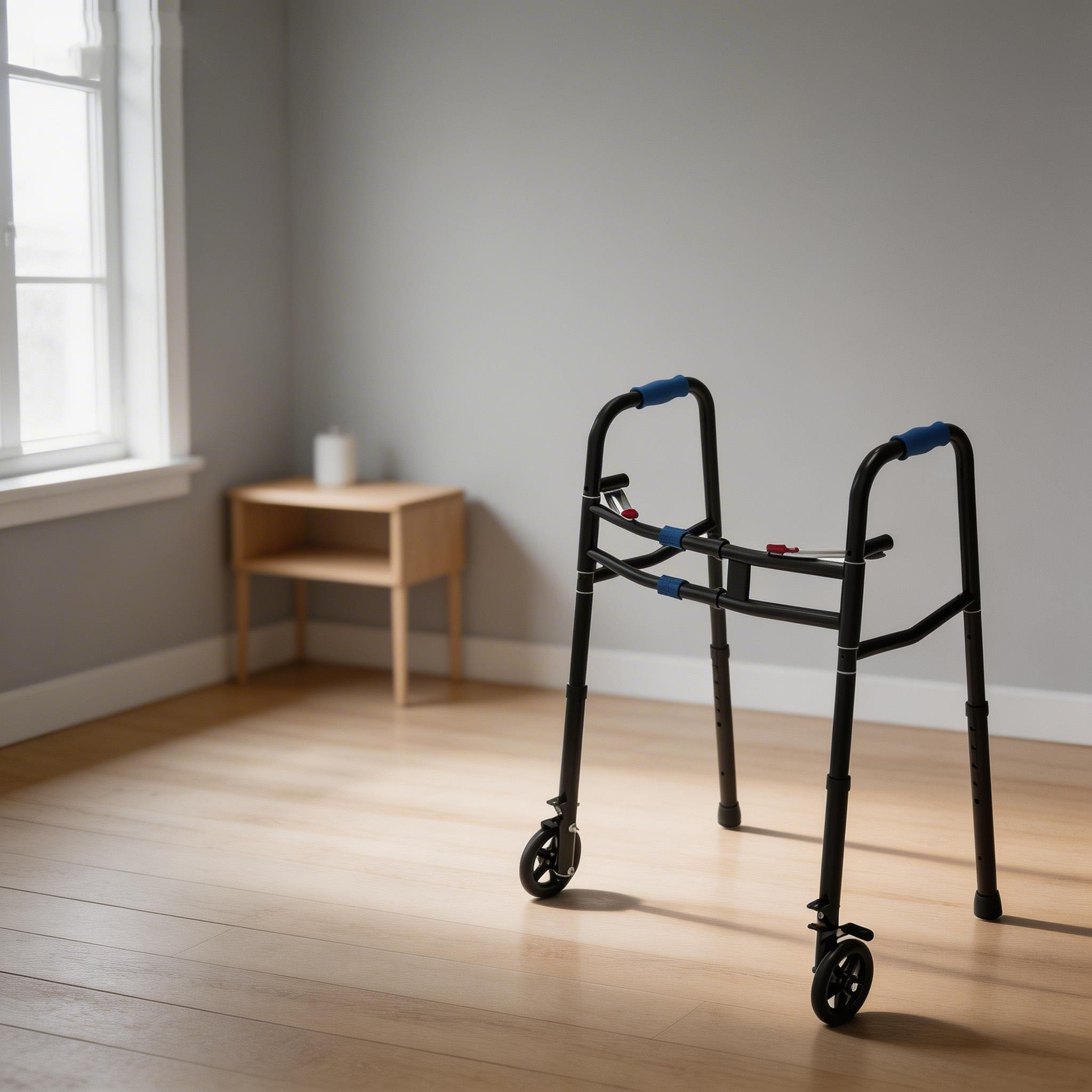 Senior Wheeled Walker With Stainless Steel Frame