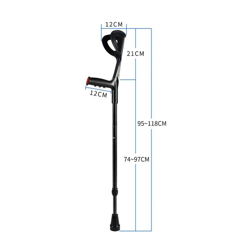 Rehabilitation Support With Adjustable Carbon Fiber Crutch