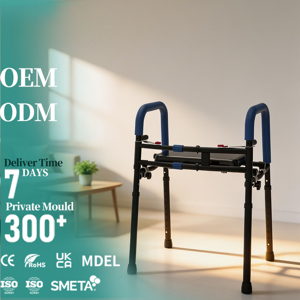 Foldable Stainless Steel Medical Walker With Seat