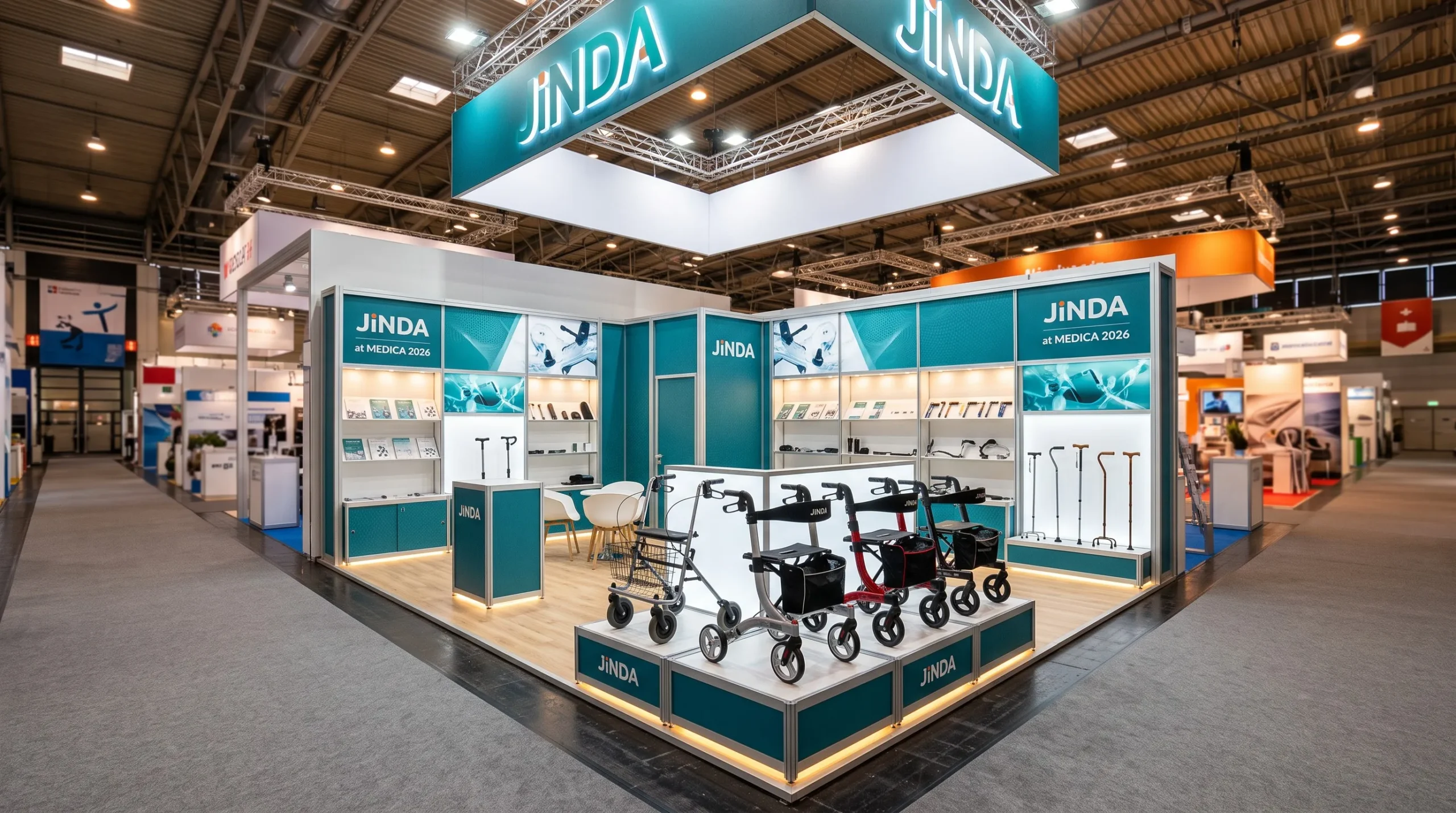 JiNDA Health Care exhibition booth at Medica 2026