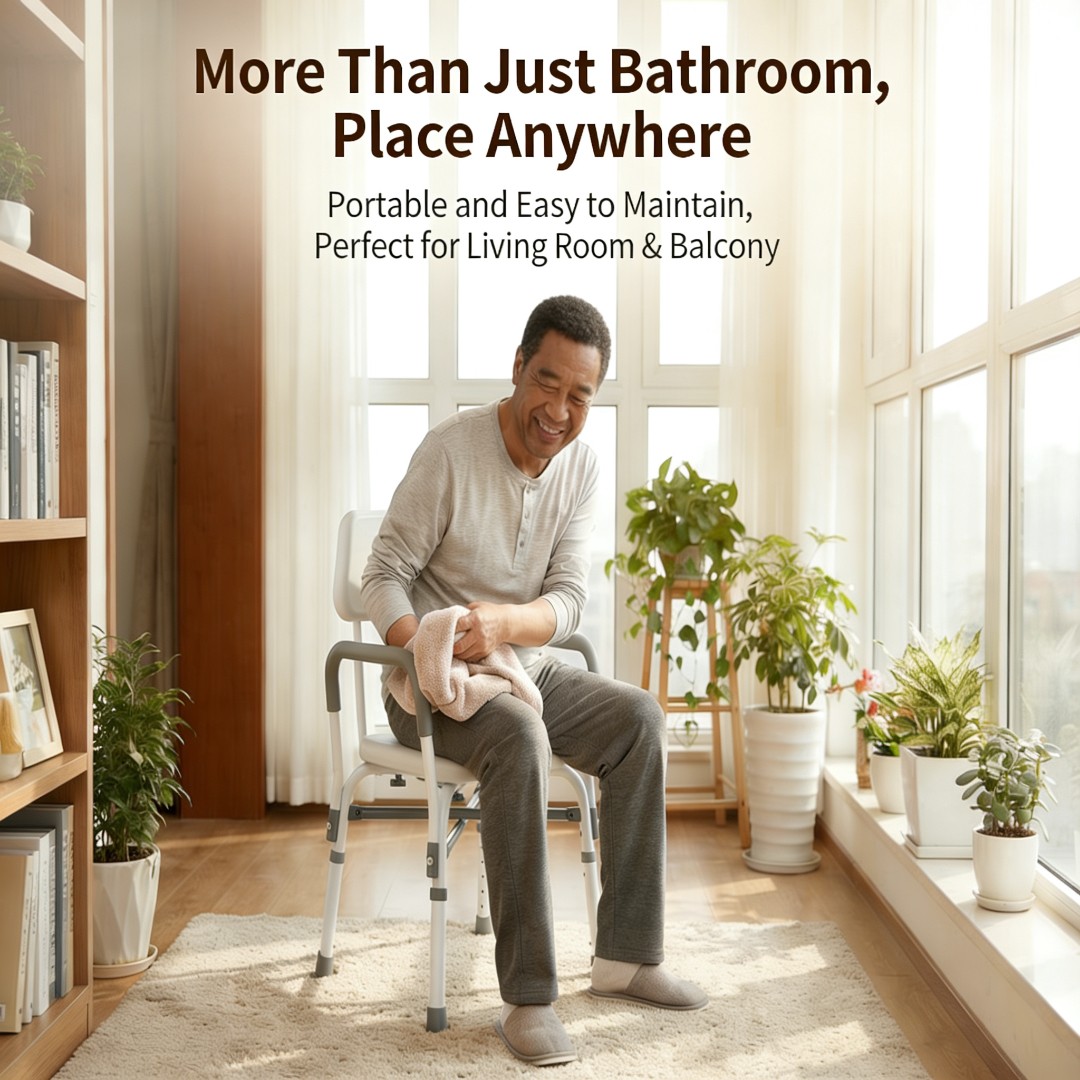 Durable White Stainless Steel Shower Chair