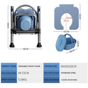 Elderly And Pregnant Friendly Aluminum Toilet Chair
