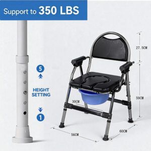 Black Flip Back Commode Chair