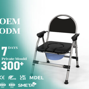 Flip Back Commode Chair With Anti Slip Feet