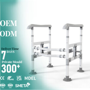 Safety Rail For Toilet Seat With Armrest
