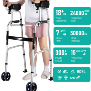 Foldable Walker With Seat And Wheels