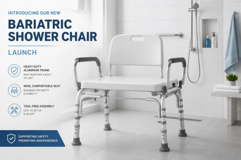 JiNDA next-generation bariatric shower chair in clinical setting