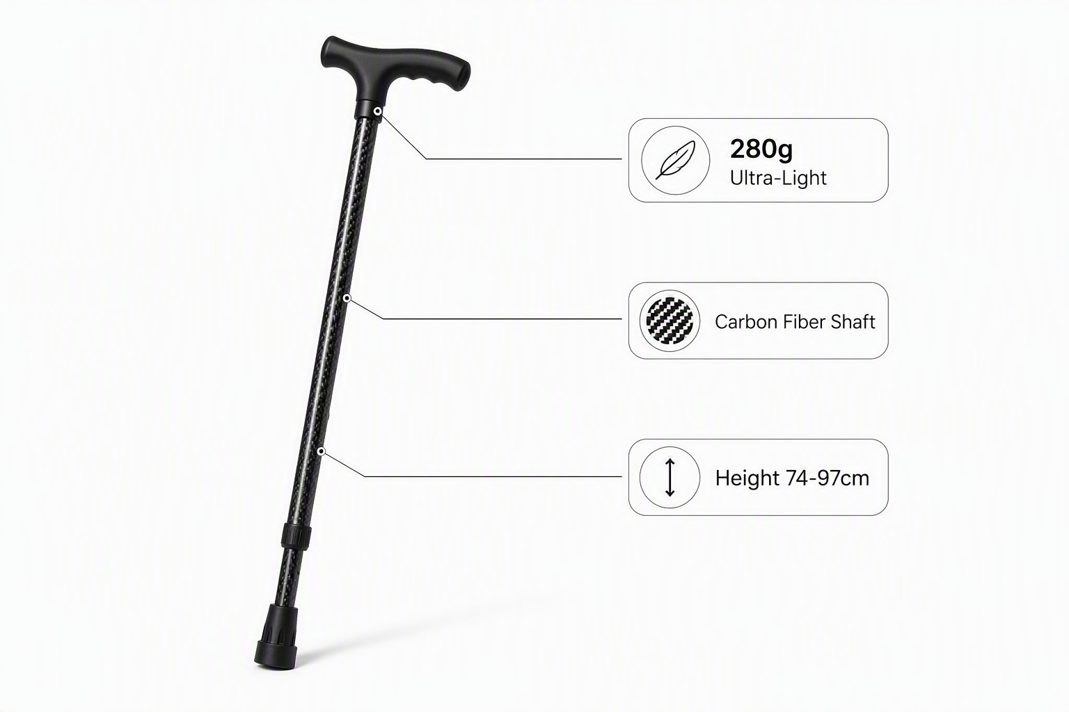 Carbon Fiber Walking Cane Showcase - JiNDA Health Care