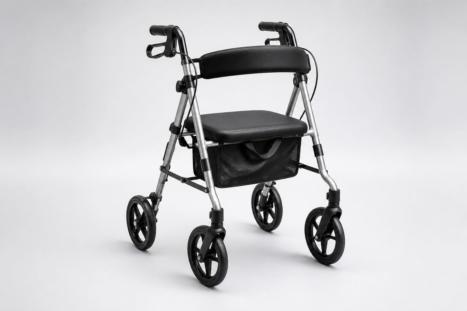 Lightweight aluminum folding rollator product photo