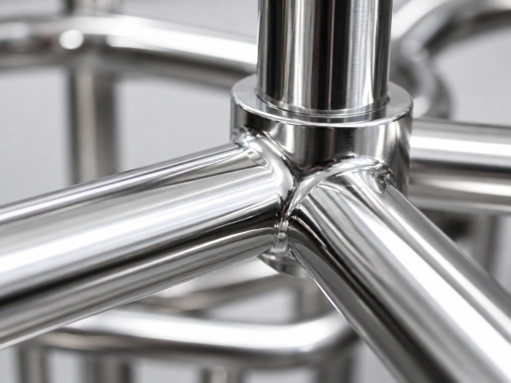 Polished stainless steel tubing of a medical frame